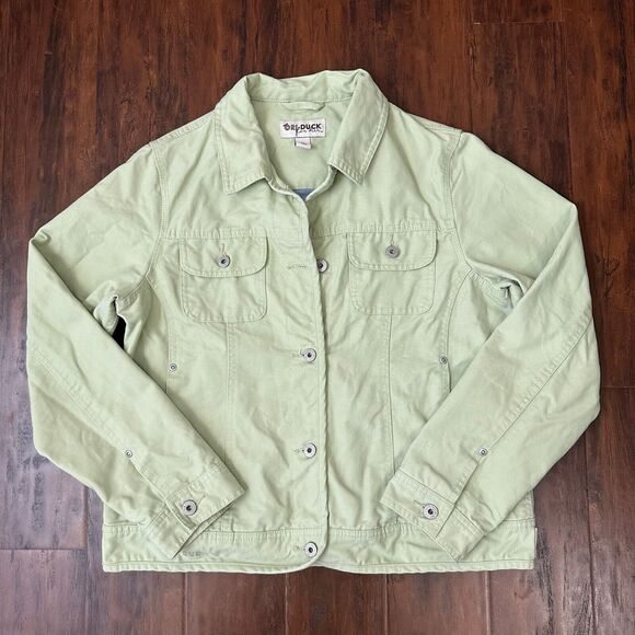 DRI DUCK FOR HER Briar Jacket Green Shacket Cotton Canvas Overshirt - Picture 3 of 14